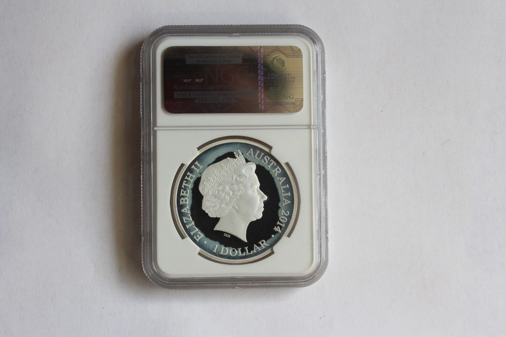 2014 AUSTRALIA 1 DOLLAR SILVER PROOF COIN PF 70
