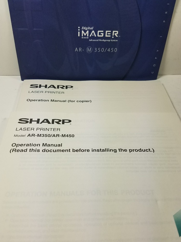 Sharp ARM350 / ARM450 Laser Printer Operation Manual