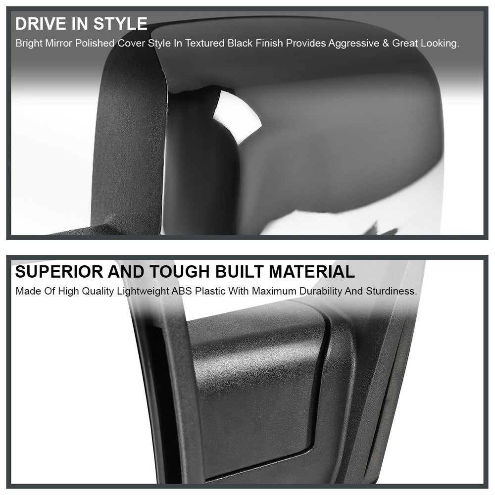 Left Fits 2013-2019 Ram 1500 Chrome Power Fold+Heated+Temper Sensor Side Mirror