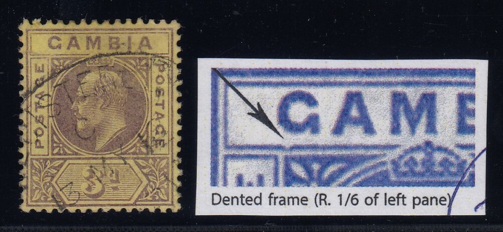 Gambia, SG 75b, used "Dented Frame" variety