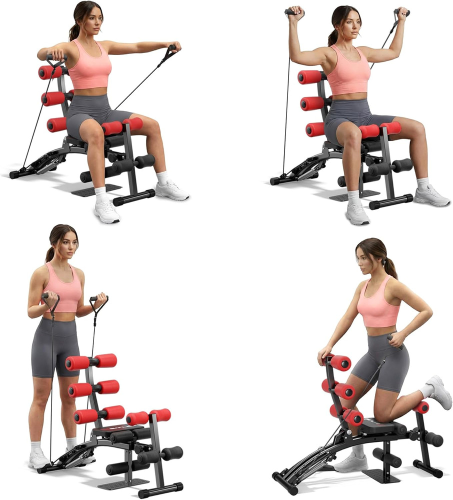 Ab Machine with Squat Machine, Multi-Functional Adjustable Ab Trainer, Ab Workou