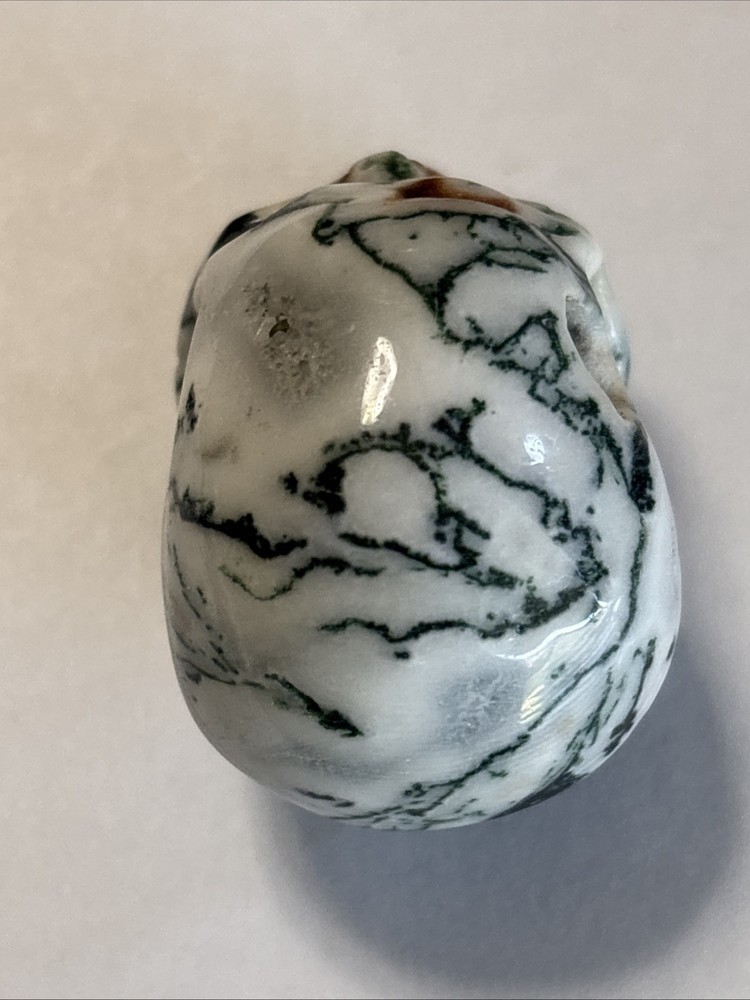 1.8" Geode Moss Agate Crystal Skull Figurine