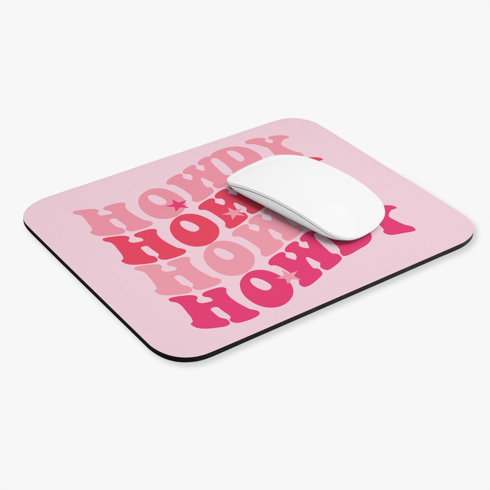 Howdy Mouse Pad, Western Theme Pink Office Computer Accessory