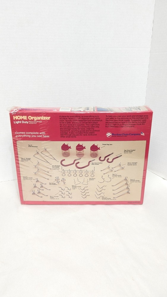 Home Organizer Light Duty Peg And Storage Hook Kit 43 Pcs