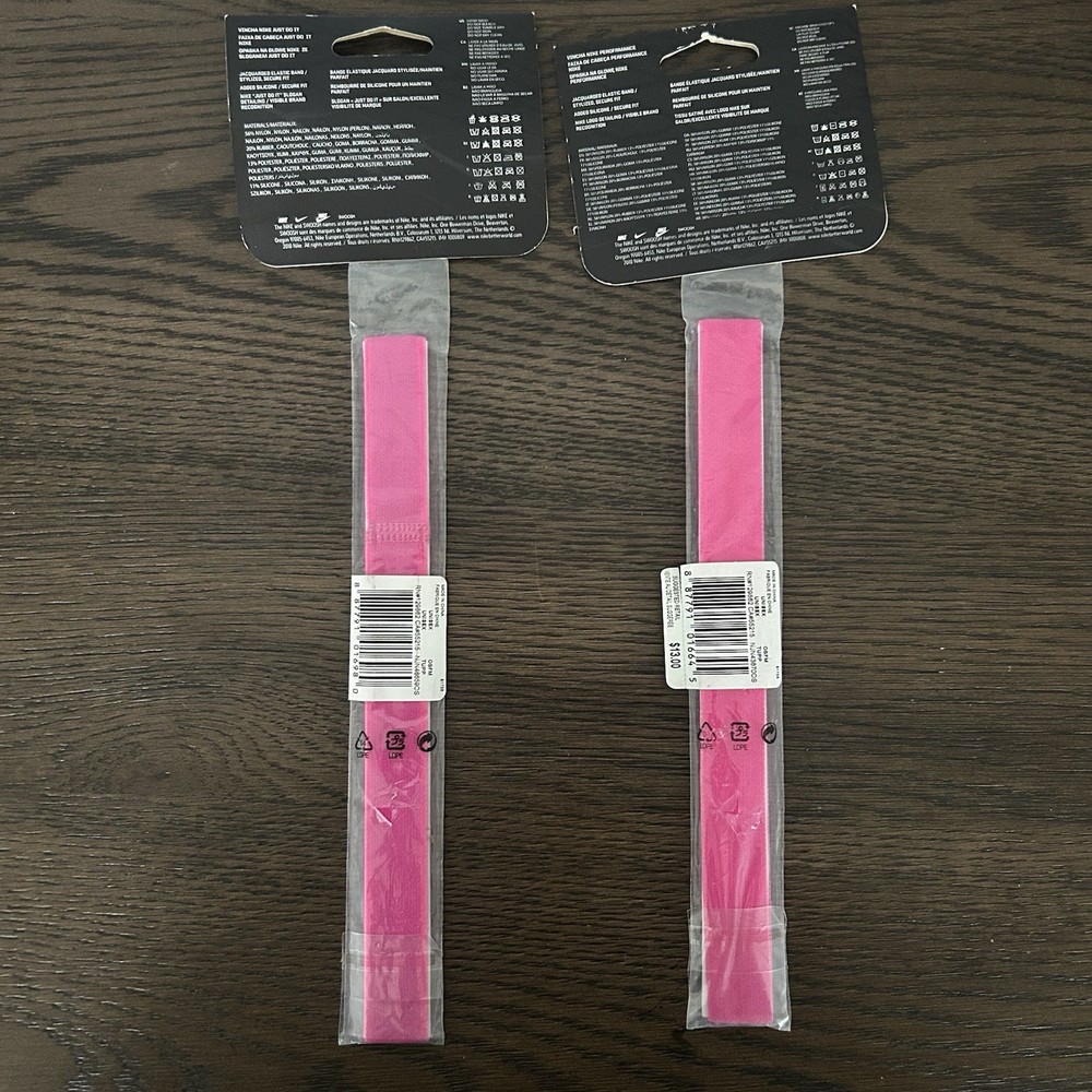 NEW Nike JUST DO IT 2 Performance Headbands Pink