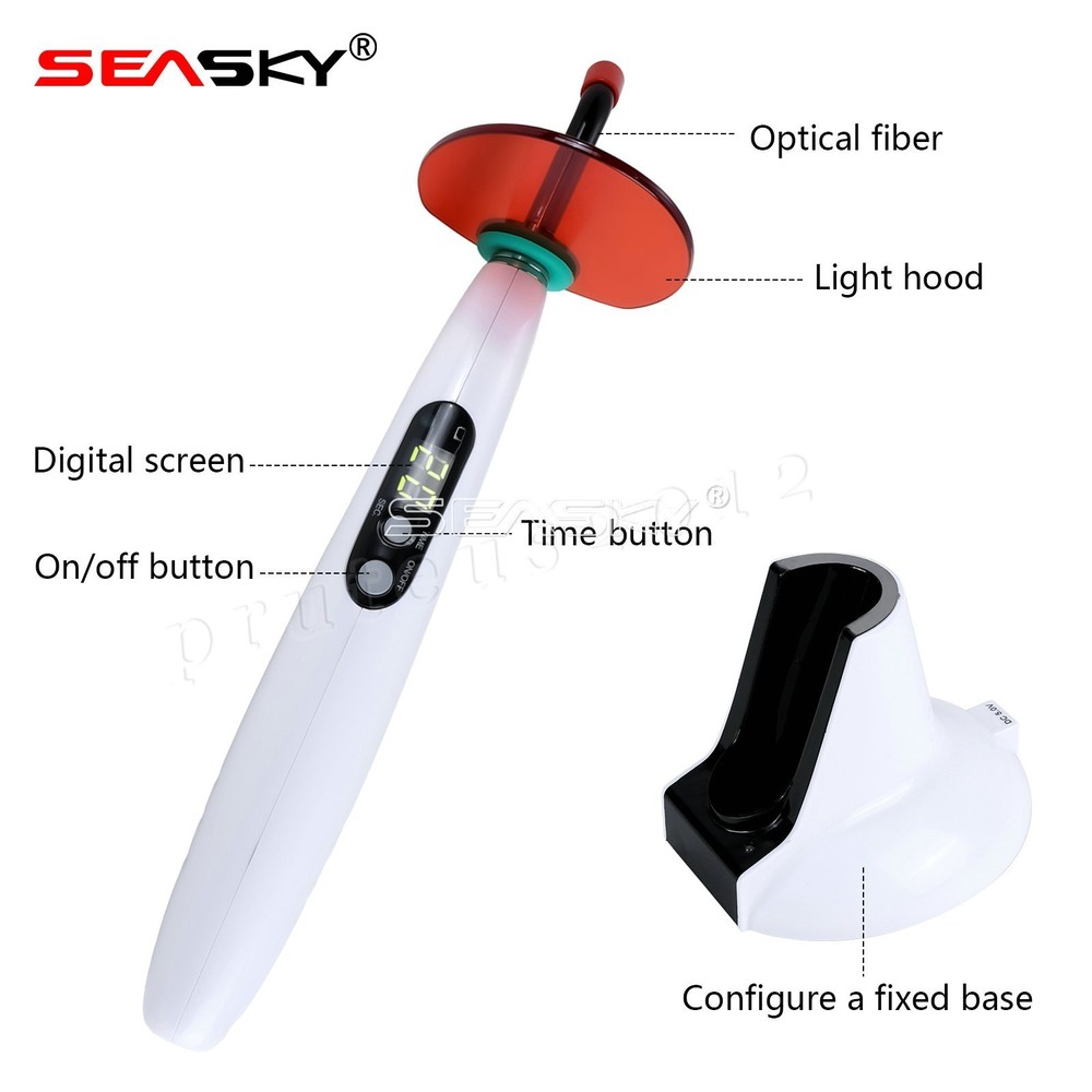 3pcs Dental Wireless Curing Light Lamp LED-B 5 Second Curing 1500mW/cm²
