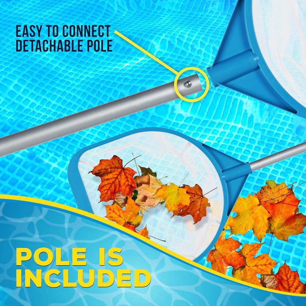 Pool & Spa Skimmer Net with Pole 30" Ultra-Fine Mesh Leaf Scoop