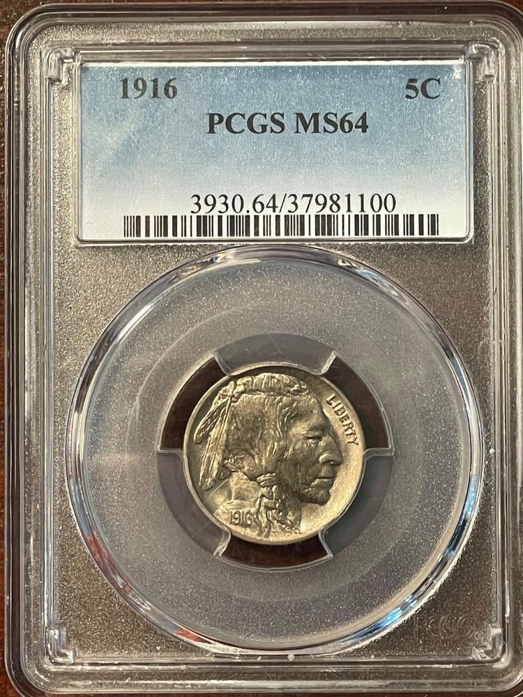 1916 5¢ Buffalo Nickel MS64 PCGS