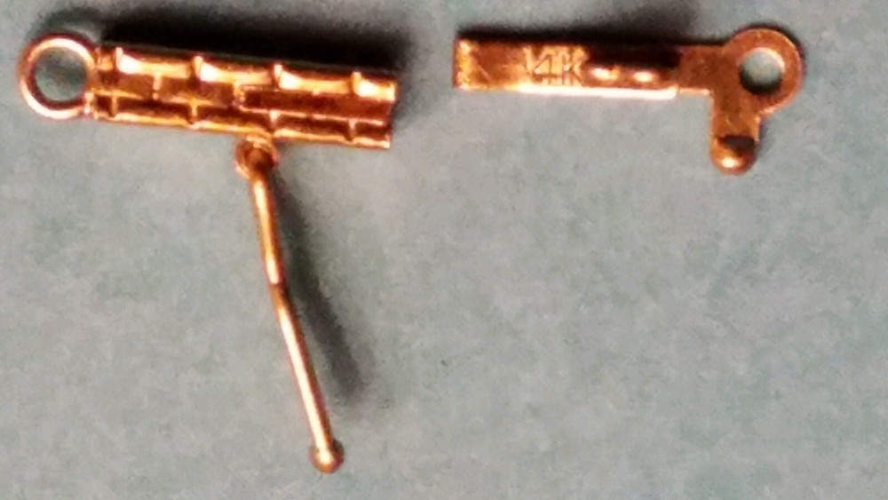 Solid 14K Gold 9x2mm Square Box Clasp for Necklace Barrel Clasp
