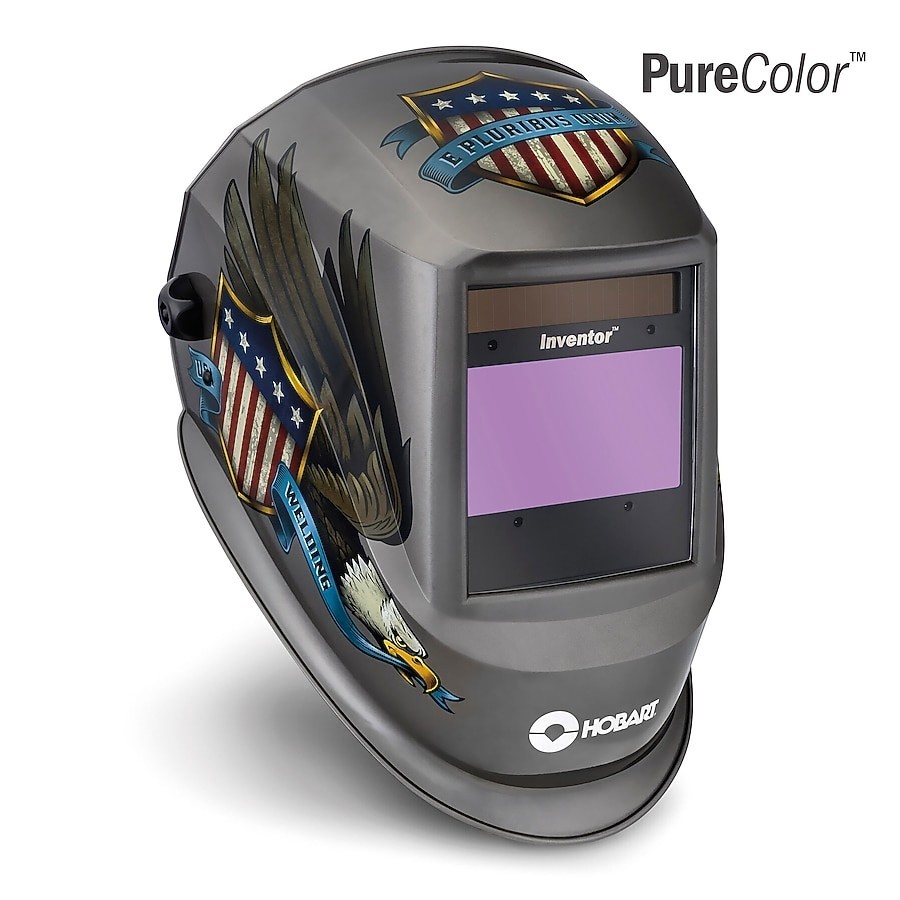 Hobart Auto Darkening Variable Shade Silver Blue Welding Helmet