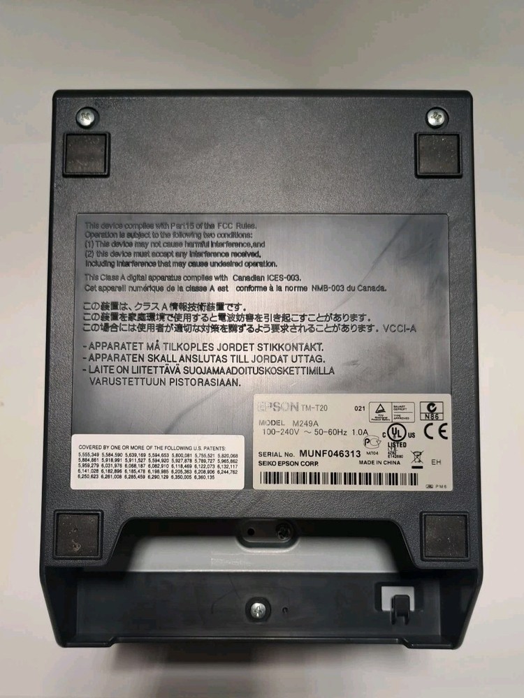 Epson TM-T20 M249A POS Thermal Receipt Printer w/ Power Cable