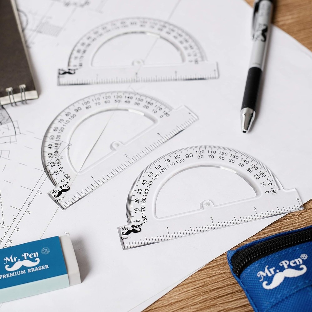 - Plastic Protractor, 3 Pack, 4 Inch, Small Protractors for Geometry Classroom S
