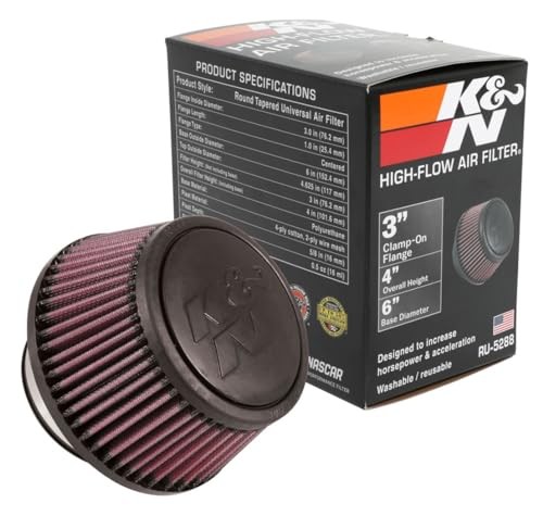 High-Flow Original Lifetime Universal Clamp-On Air Filter: High Performance,
