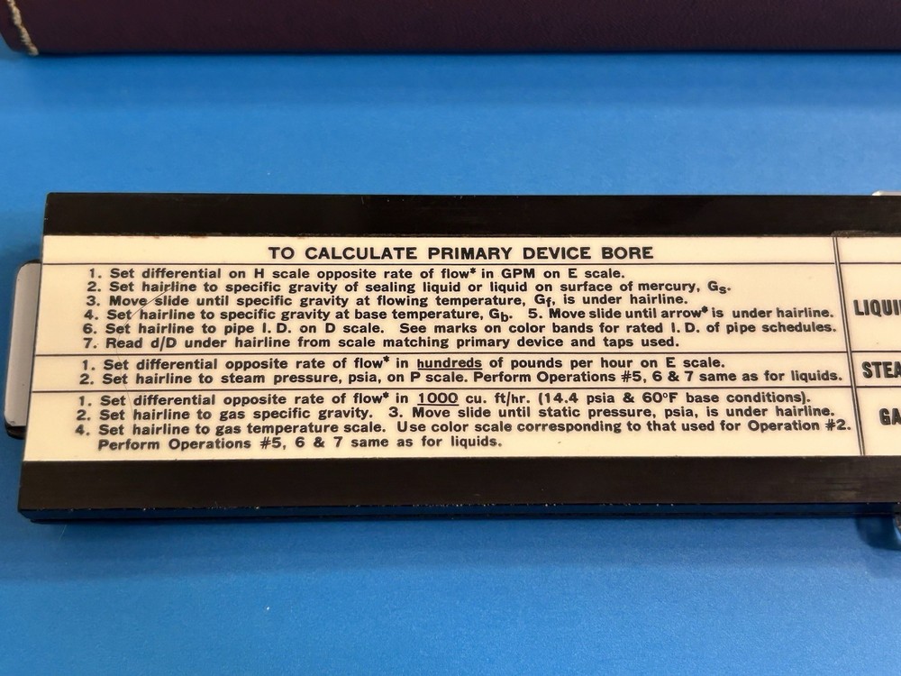 Foxboro Flow Slide Rule In Leather Case