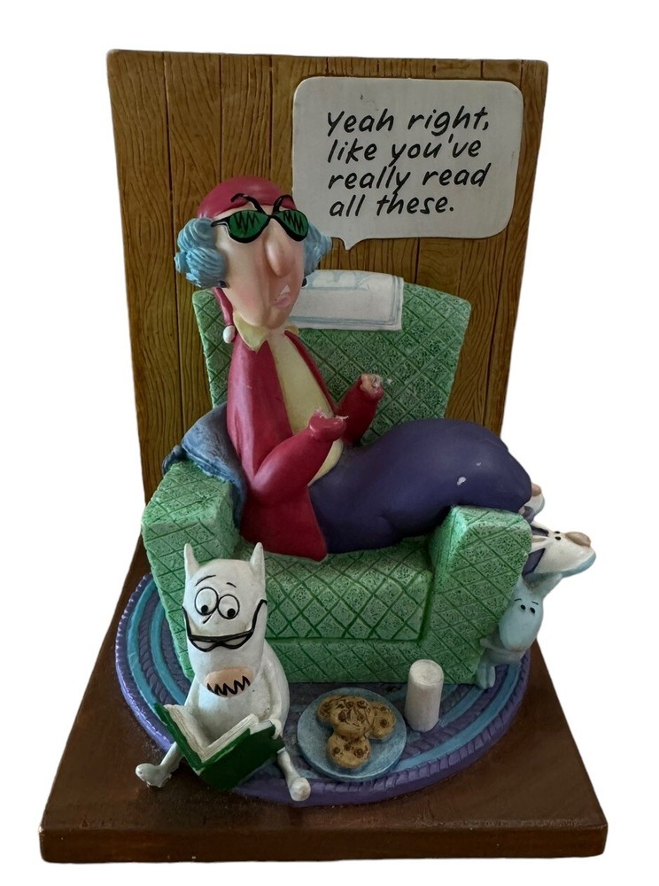 Hallmark Maxine & Dog Reading One Book End