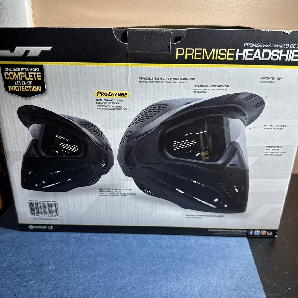 NIB: JT Premise Headshield Single Pane Goggle Pro Change lens/Foam Quick Change