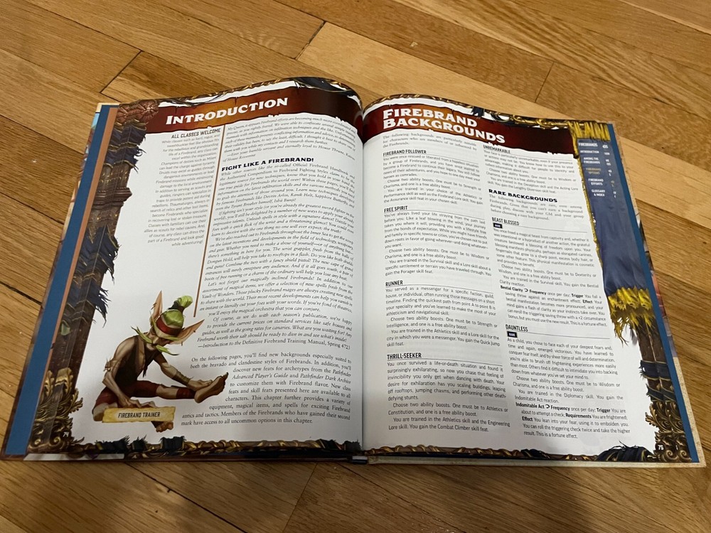 Pathfinder RPG 2e Lost Omens Firebrands HC 2nd Edition