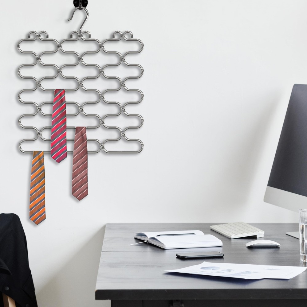 Scarf Hanger for Closet, 23 Loop, Chrome