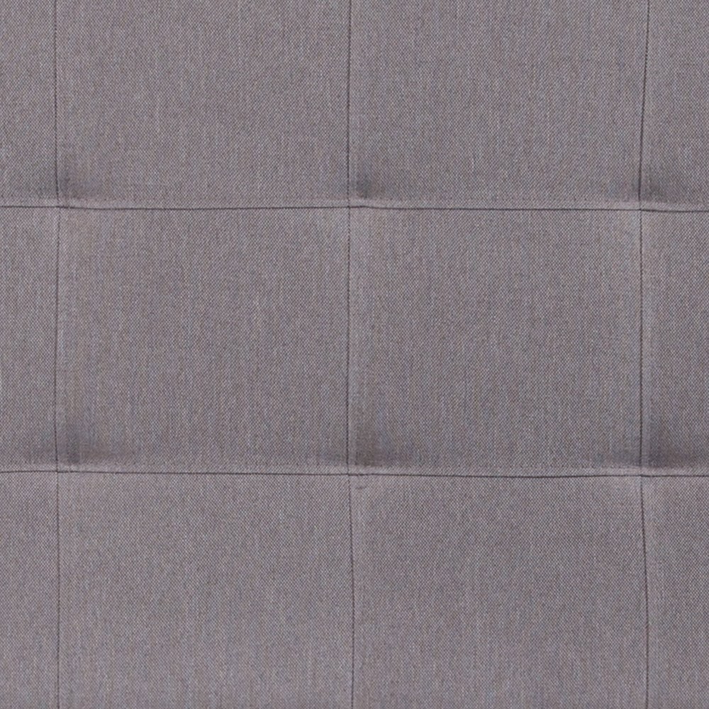 Tufted Upholstered Queen Size Headboard in Light Gray Fabric
