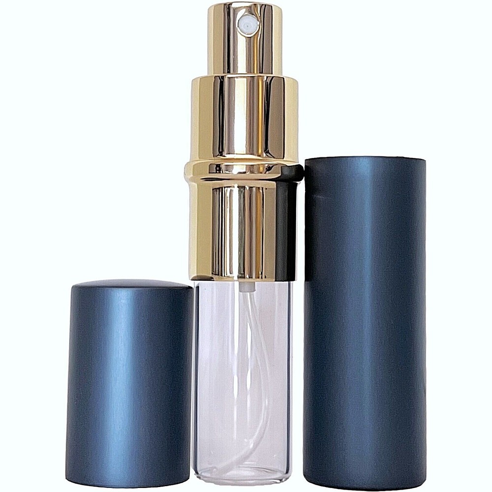 10ml Empty Perfume Bottles Glass Blue Gold Atomizer Deluxe Spray Refillable