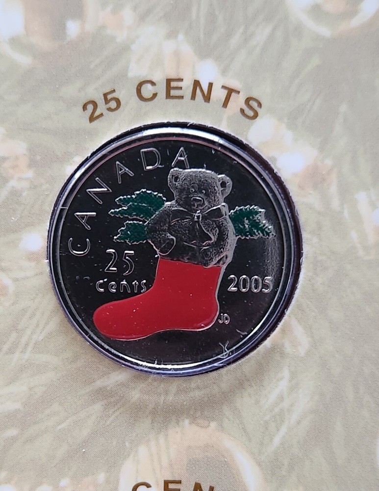 2005 Canada Season's Greetings Mint Set Bear In Stocking
