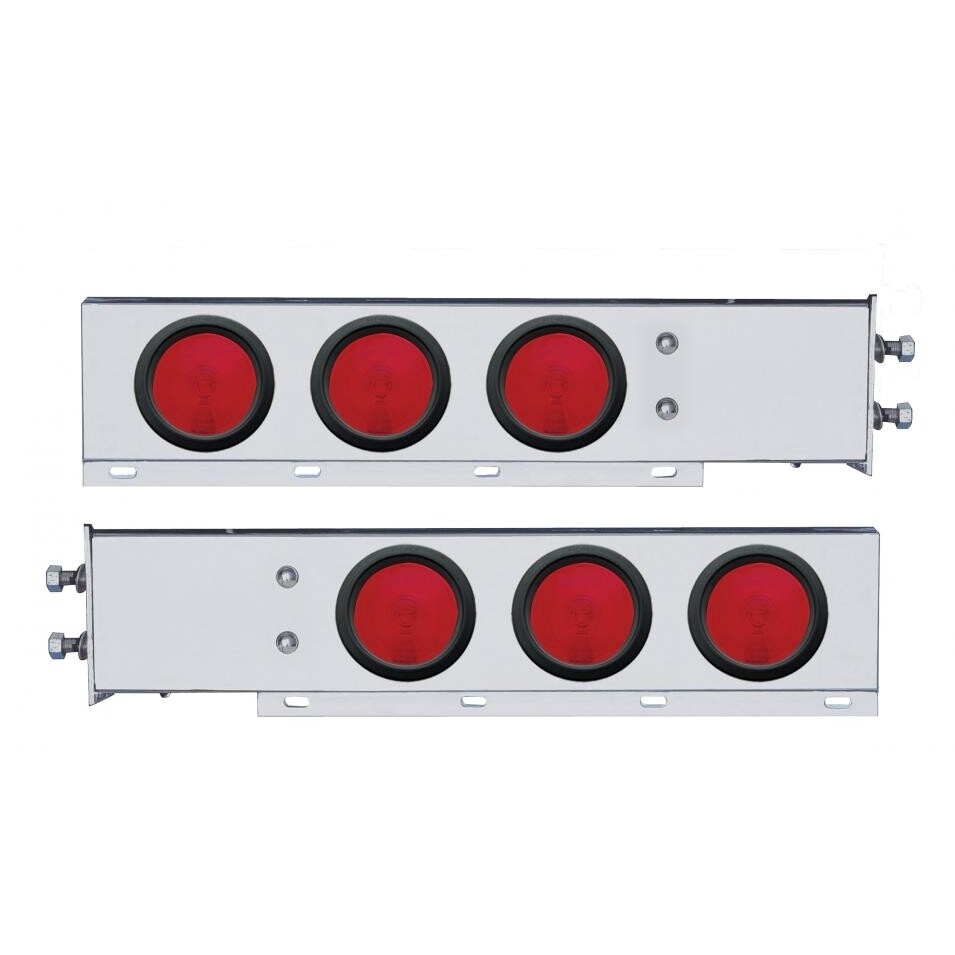 2" Bolt Pattern Stainless Spring Loaded Light Bar w/ Six 4" Light & Grommet
