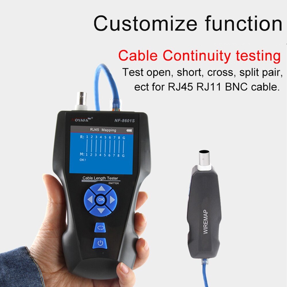 Network Cable Tester PoE/PING/Port Flash Function Voltage Wiremap Detector