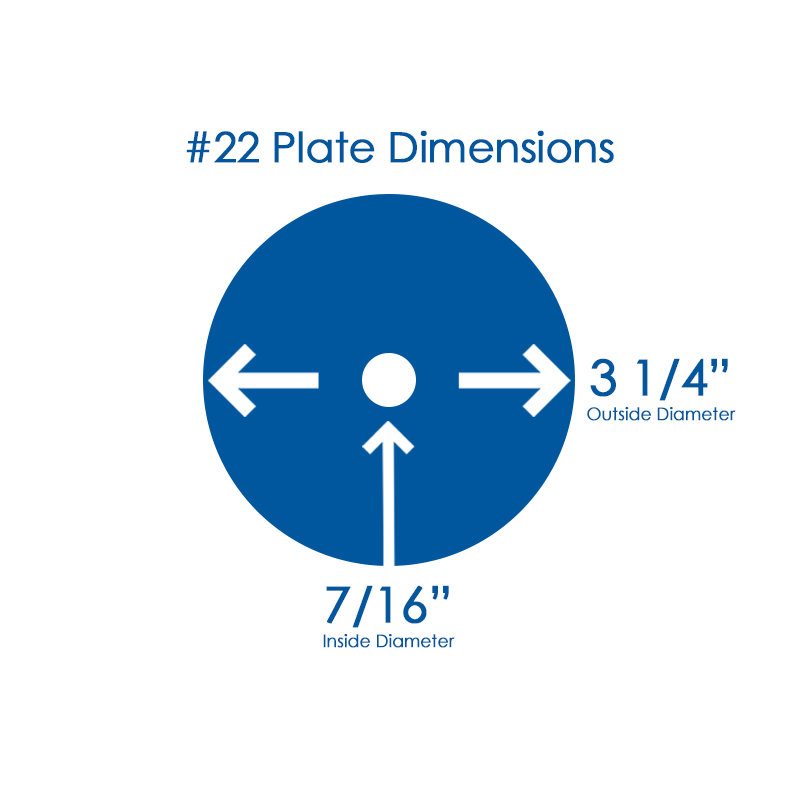 Grinder plate for #22 grinders with 1" hole, reversible