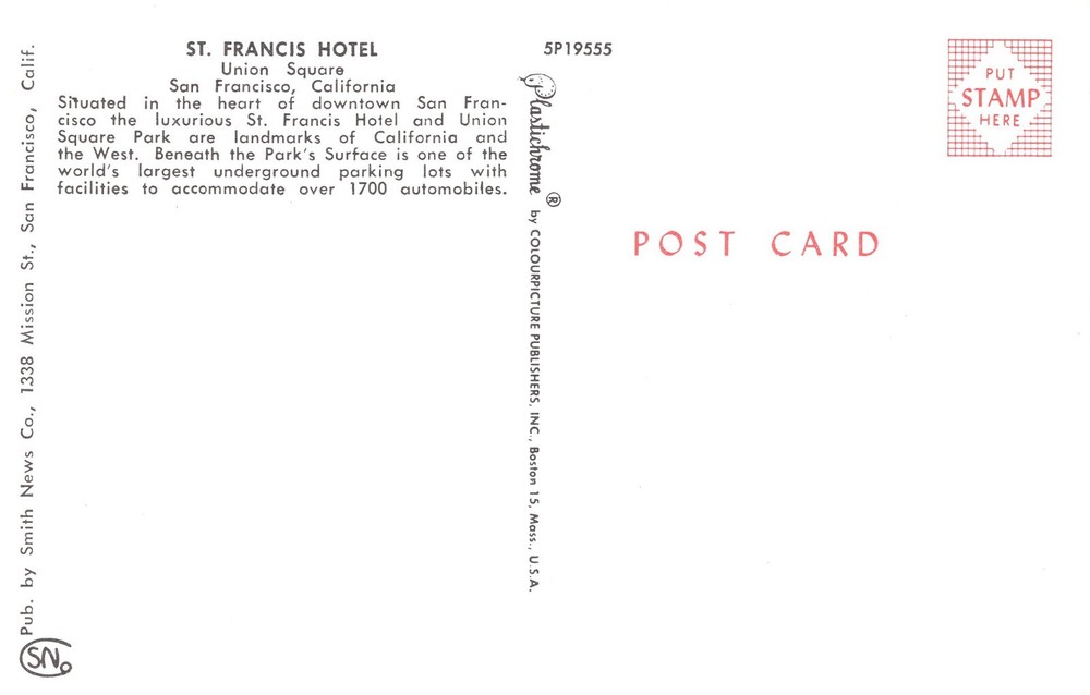 ST. FRANCIS HOTEL, SAN FRANCISCO, CA - PC6421