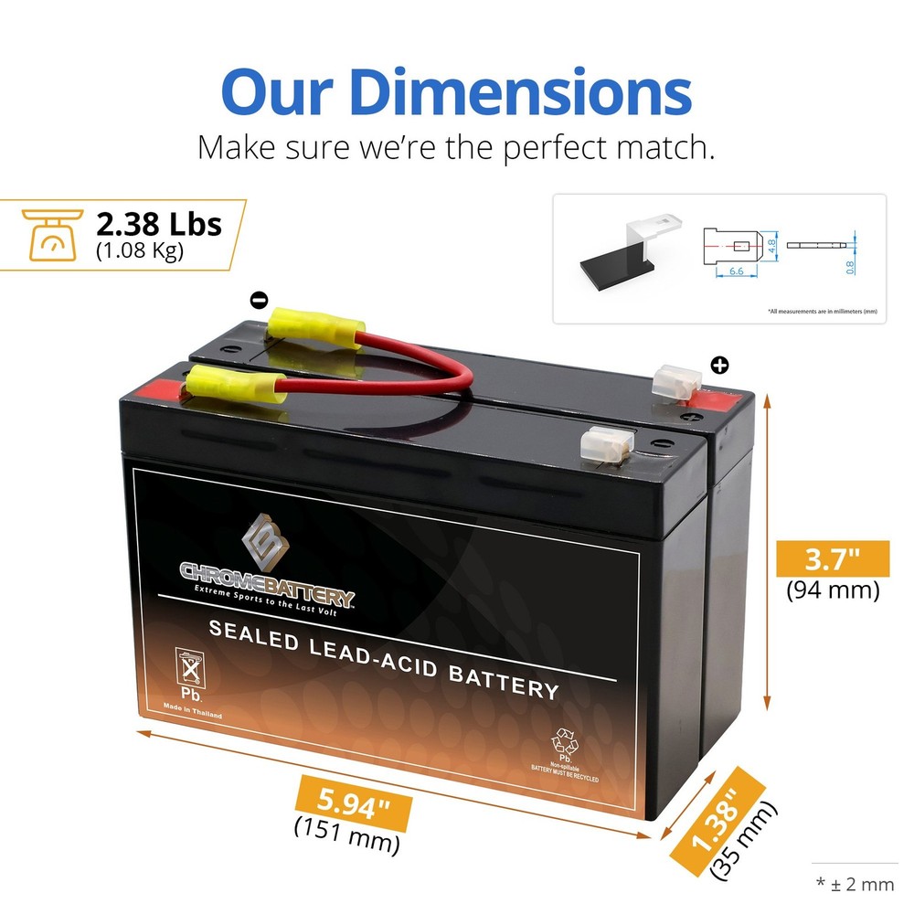 RBC3 Replacement Battery 6 Volt 12 Amp