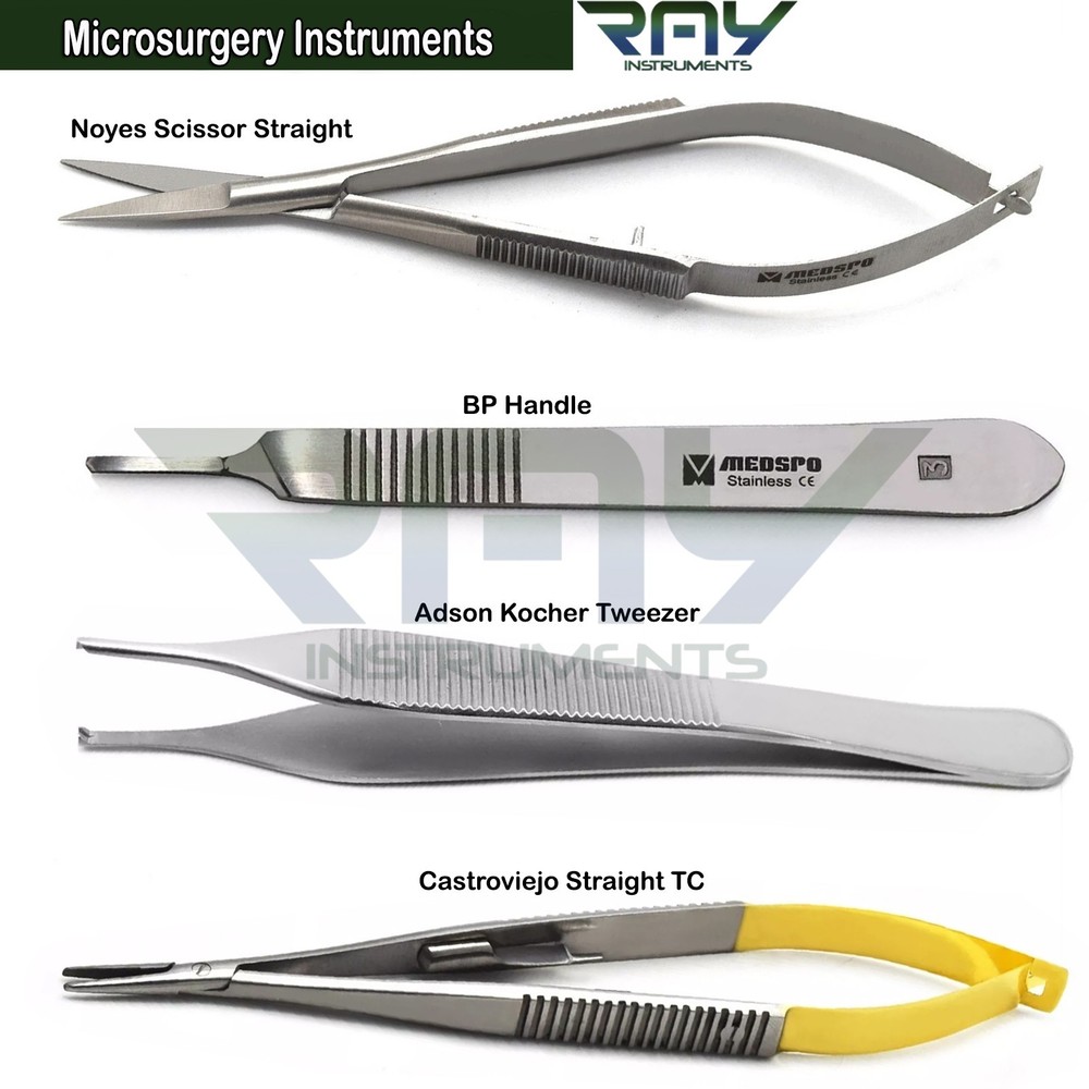 Dental Microsurgery Instruments Suture Forceps Scissors Tweezers BP Handle