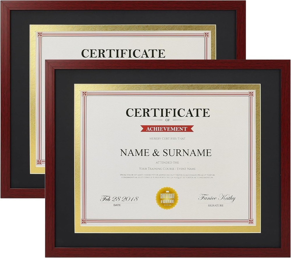 Robust 2-Pack Diploma Frames in Mahogany - Effortless Document Display