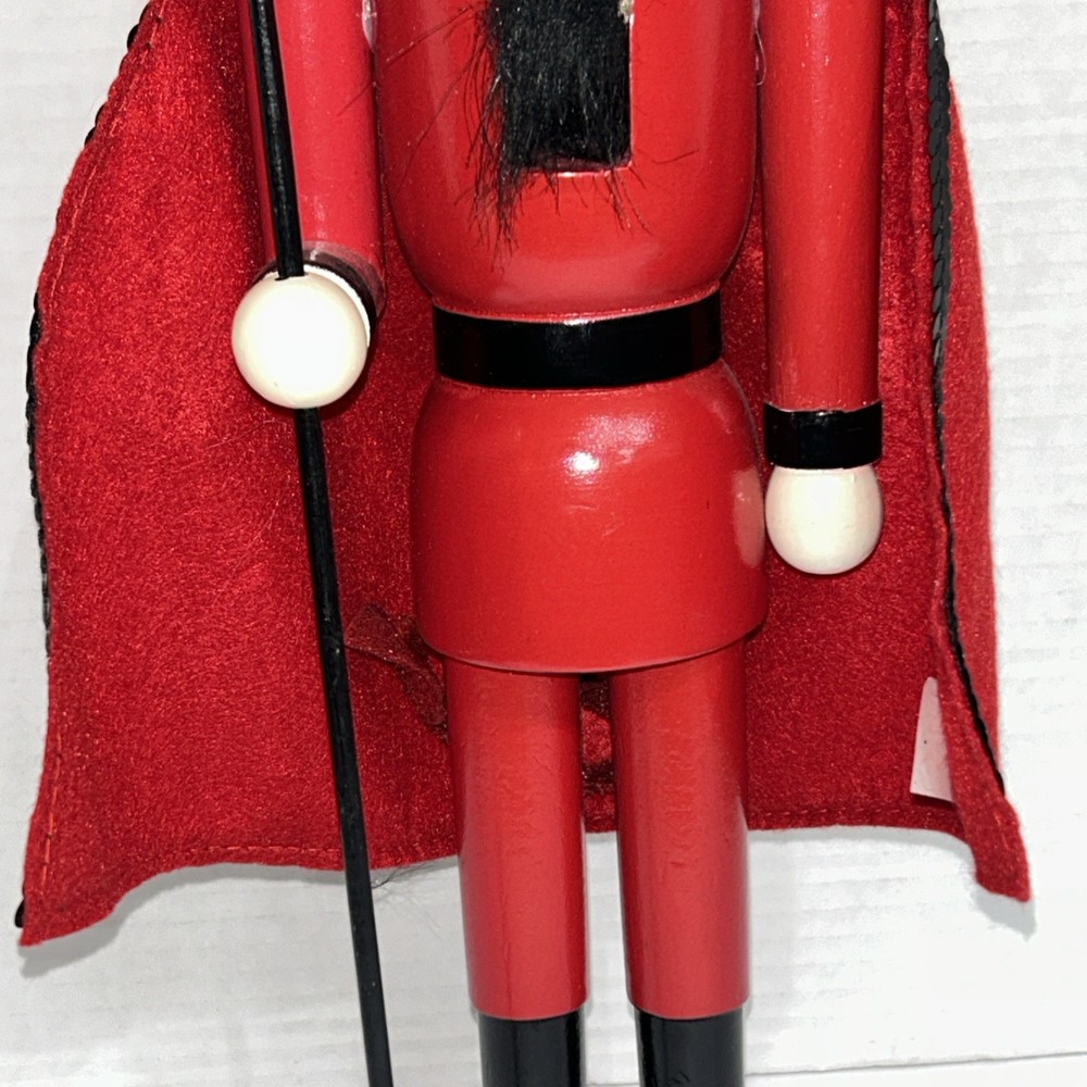 Vintage Devil Nutcracker With Red Cape Holding A Pitchfork Spooky Halloween 2012