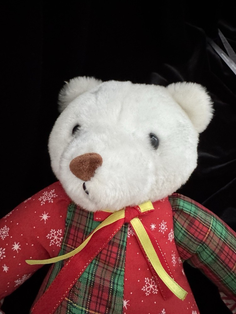 Interpur White Bear Plush 12" H Christmas Stuffed Toy