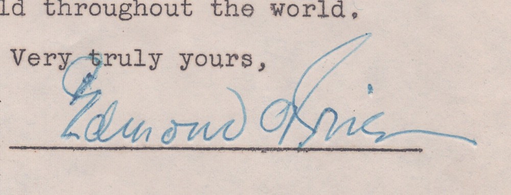 EDMOND O''BRIEN - DOCUMENT DOUBLE SIGNED 06/19/1947