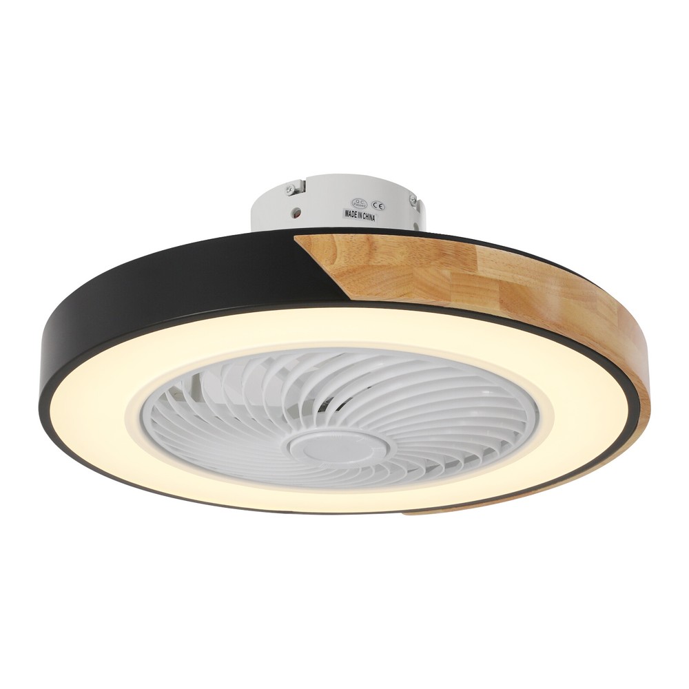 21.6" Flush Mount Ceiling Fan Light with Remote Control, 6 Speeds, Cage Design