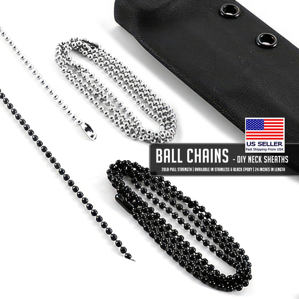 Ball Chains for DIY Neck Sheaths - Select Finish - 5 Packs