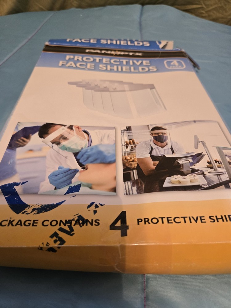 Protective Face Shields by Panoptx - 4 Shields per Box - Lightweight, Elastic