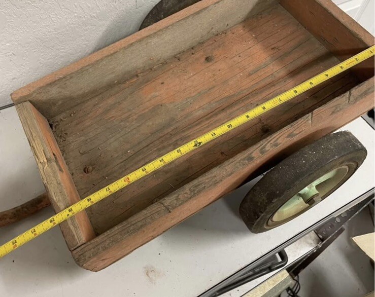 Antique small pull behind wood wagon NLH