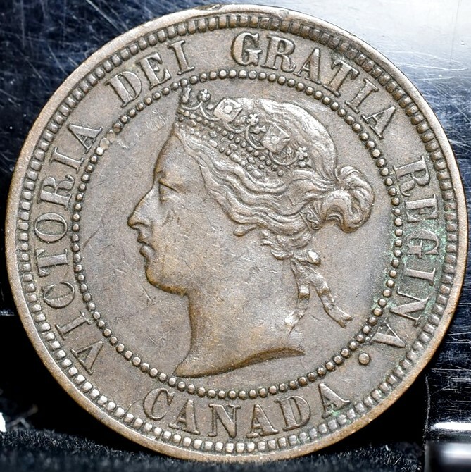 1876-H Canada One Cent KM#7 CAT $9 - XF