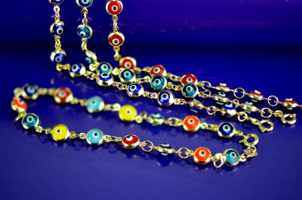 14k Yellow Gold Evil Eye Bracelet