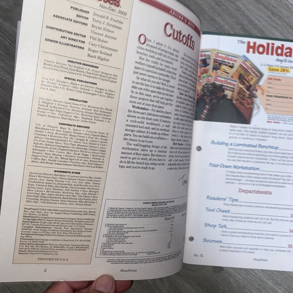 ShopNotes Magazine Volume 12 Issue 72 Special Small Shop Solutions