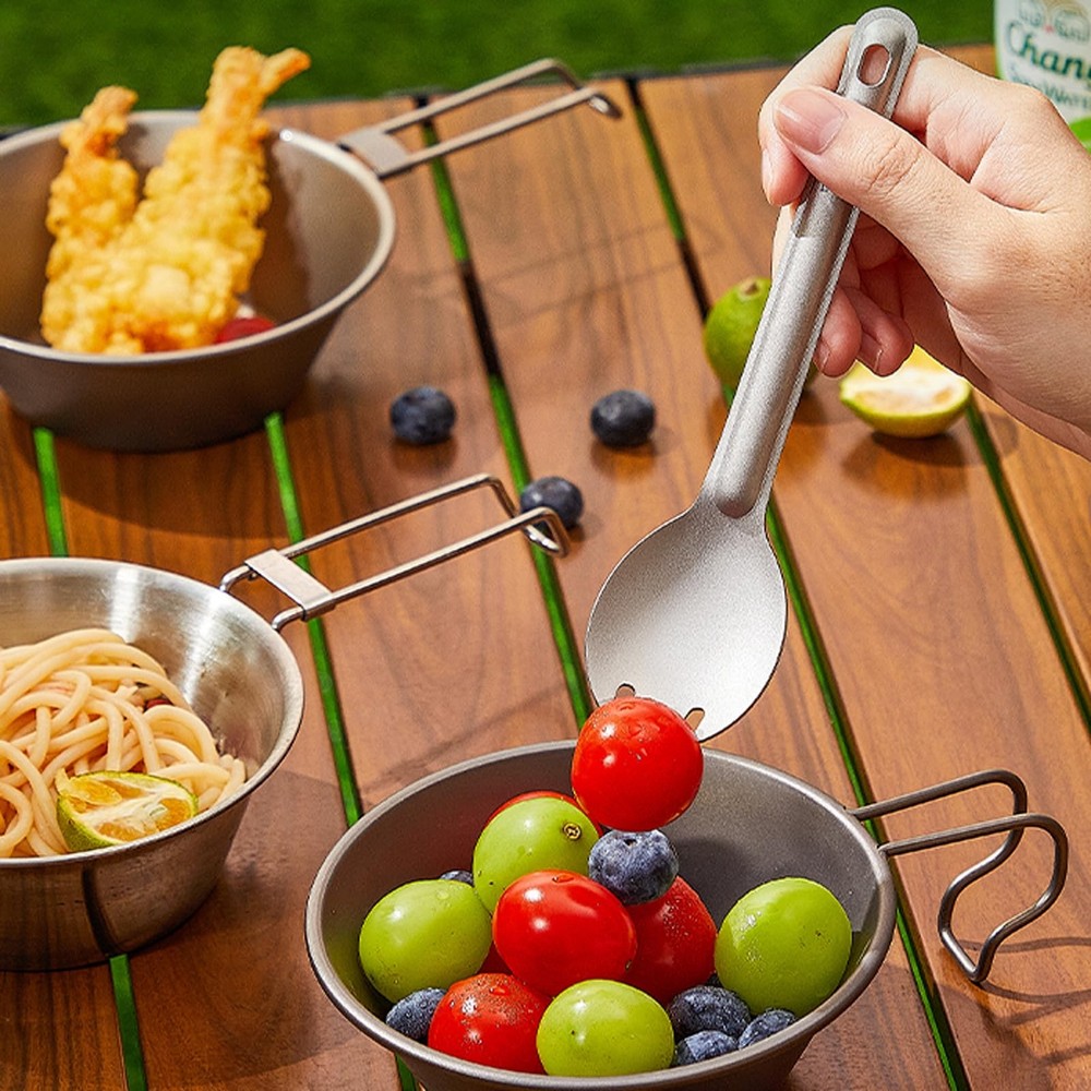 Titanium Long Handle Spork and Spoon Camping Utensils