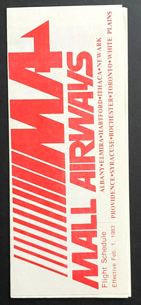 MALL AIRWAYS Timetable Effective February 1, 1983