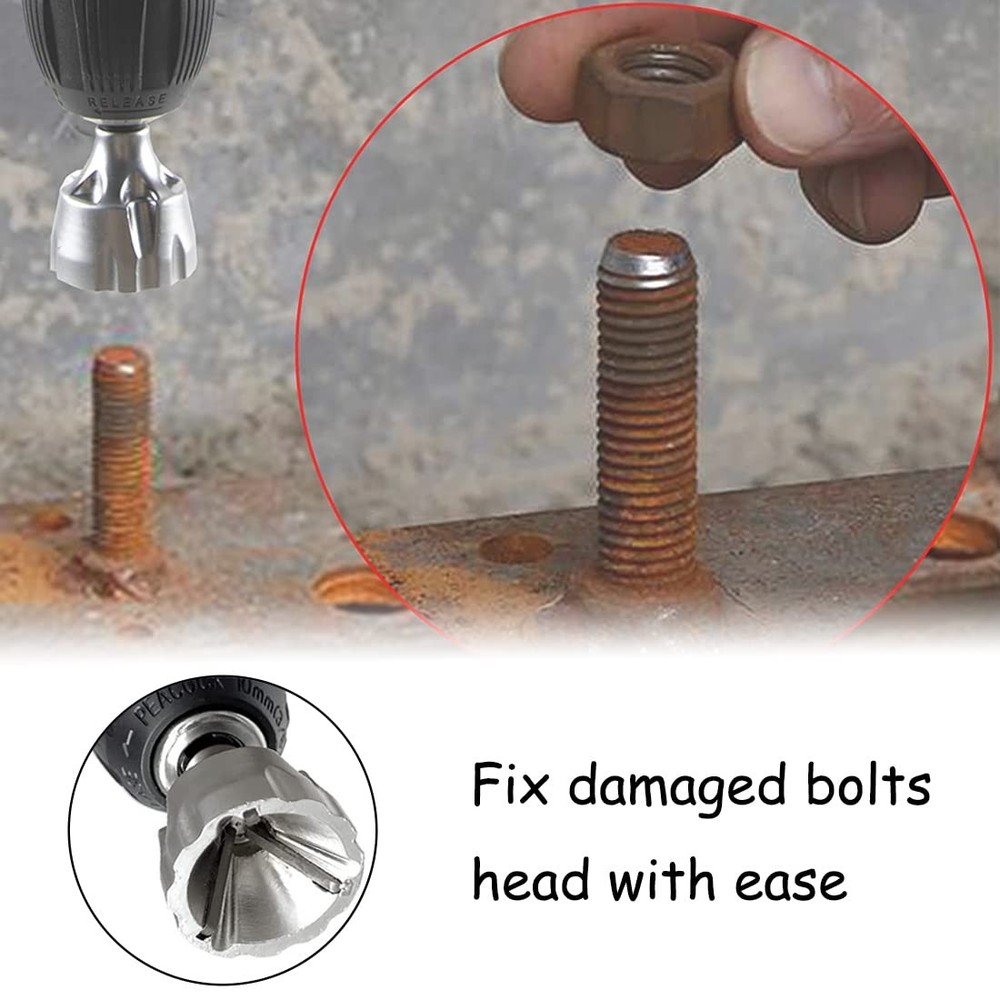 SeonFook Deburring External Chamfer Tool Bolt Thread Repair Screw Burr...
