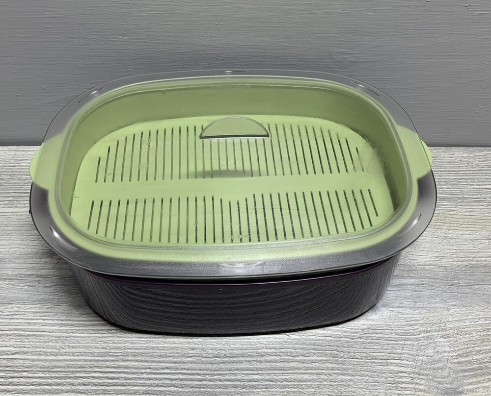Tupperware Oval MicroCooker Microwave Steamer Set w/ Lid, Inserts, Manual