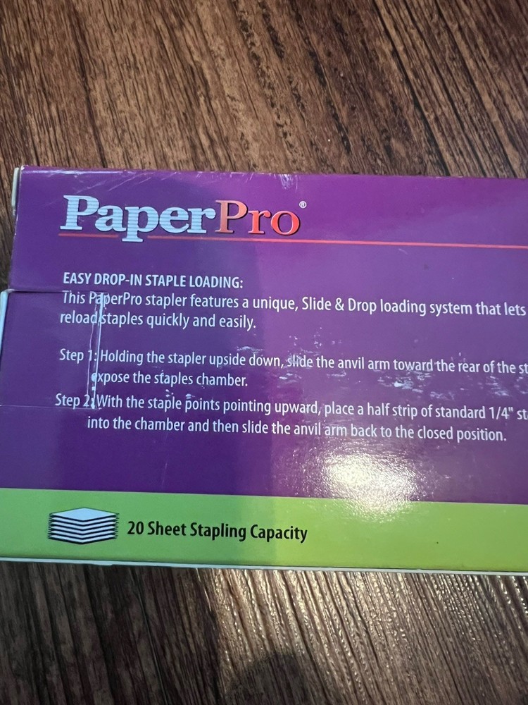 Paper Pro Evo Low Profile Desktop Stapler 20 Sheets Stapling Capacity New