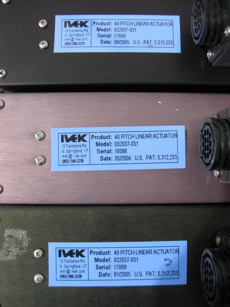 C201562 IVEK Multispense 2000 Liquid Dispensing Sys (3) 40 Pitch Linear Actuator