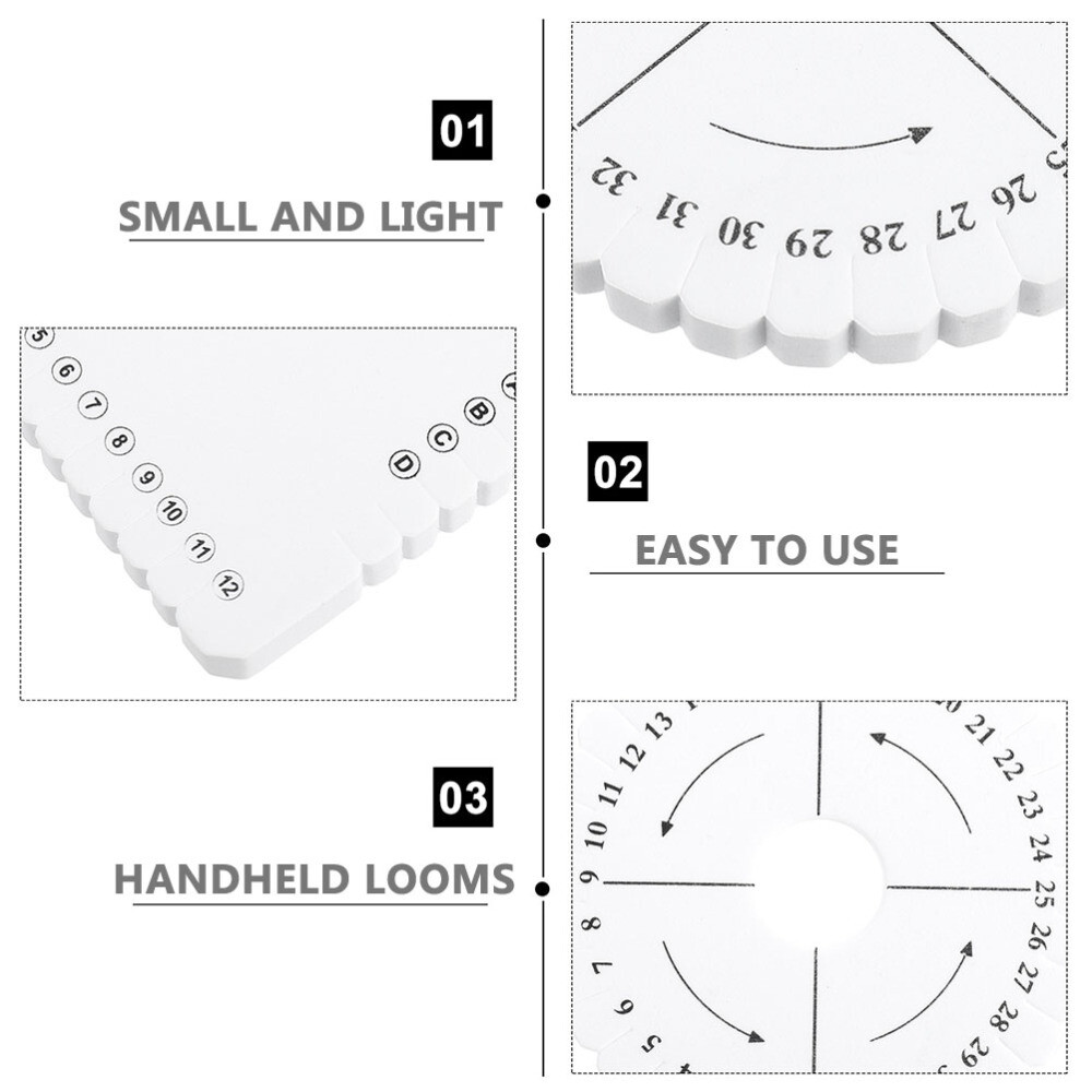 3PCS Practical Beading Cord Discs Braiding Boards Handmade Weaving Disk Plates