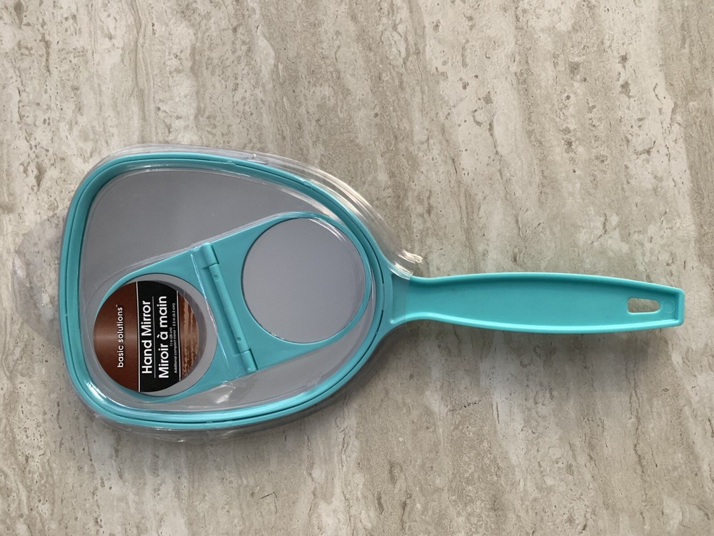 Basic Solutions Hand Held Mirror Teal Color NEW & SEALED